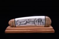 WALRUS ON THE ICE SCRIMSHAW